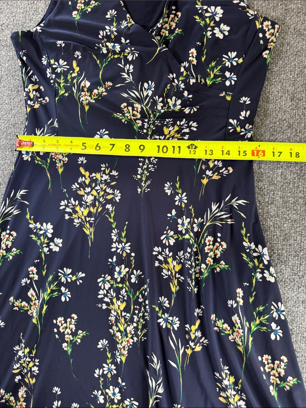 Lauren Ralph Lauren Navy Floral Maxi Dress Size 10 Cottagecore Feminine Preppy - Picture 11 of 14